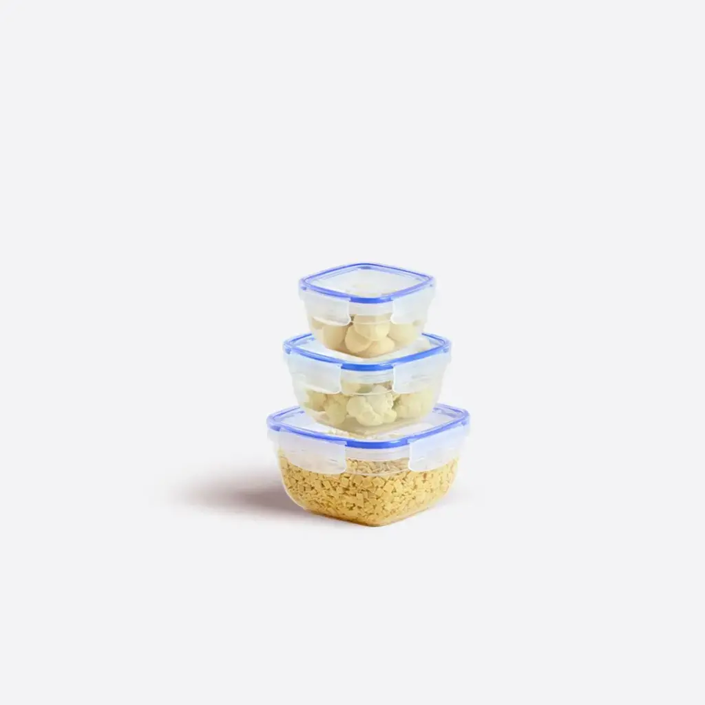 Ensemble de contenants de stockage carrés hermétiques (3 Pcs (275-500-900 ml))