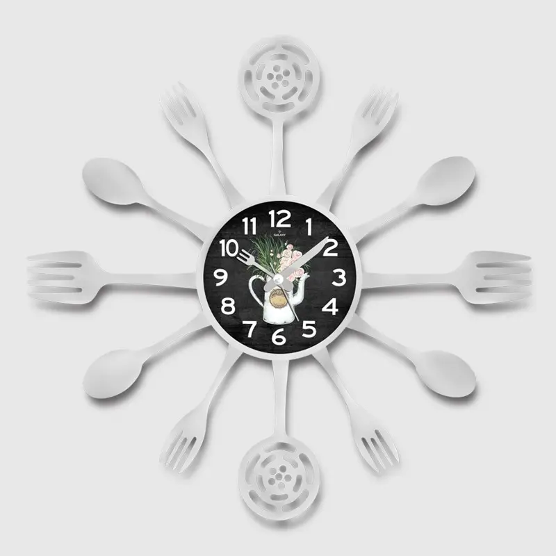 Galaxy Fork and Spoon Wall Clock