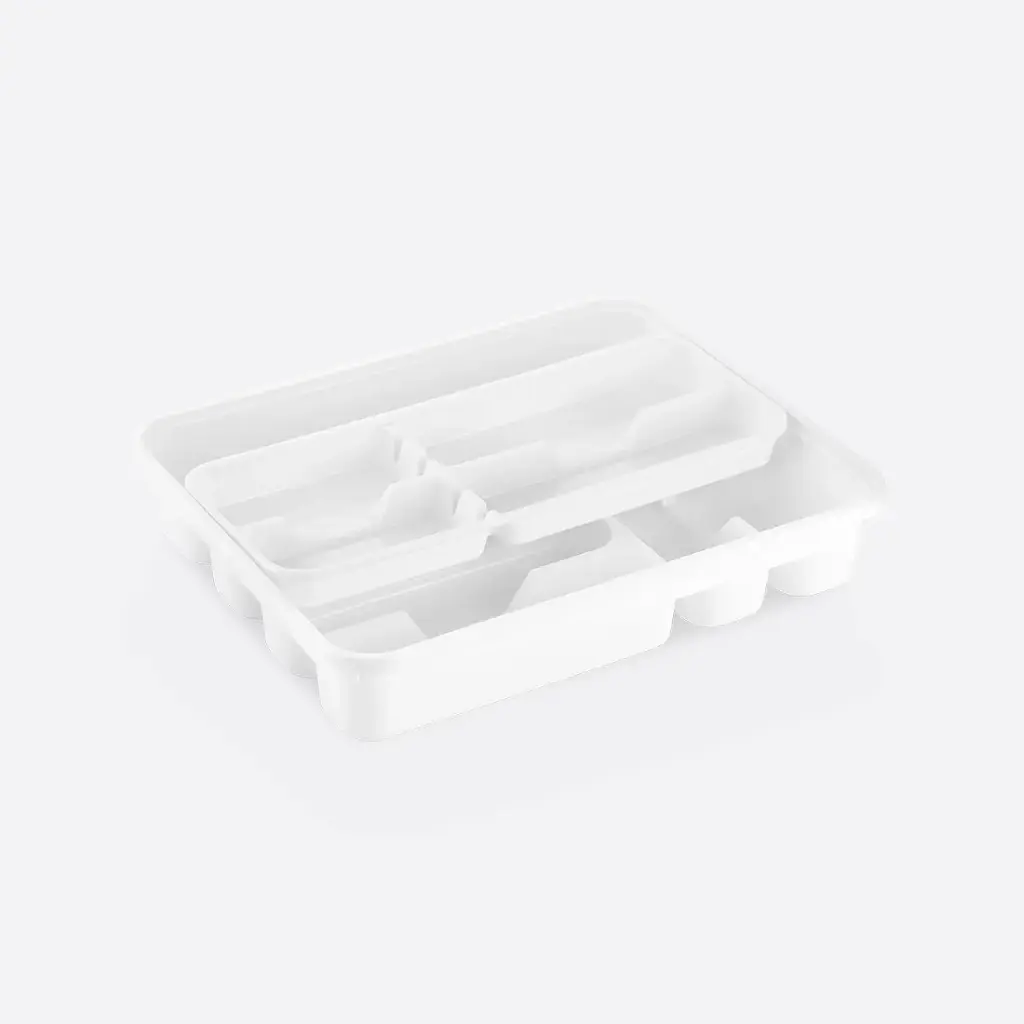 [14004] Double Cutlery Tray (Blanco)