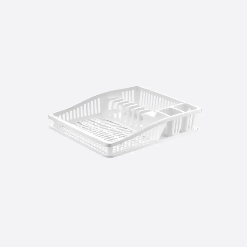 [07107] Step Dish Drainer (White)