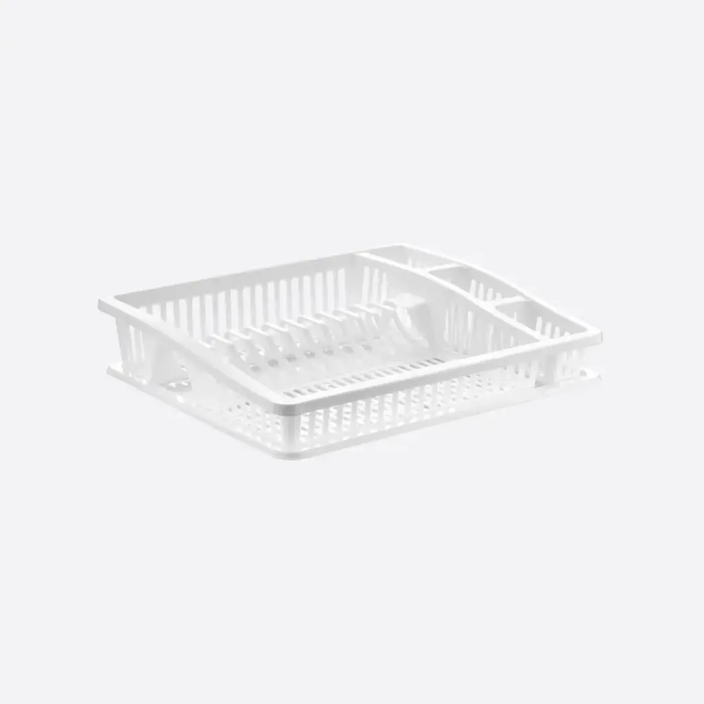 [07105] Step Dish Drainer Large (White)