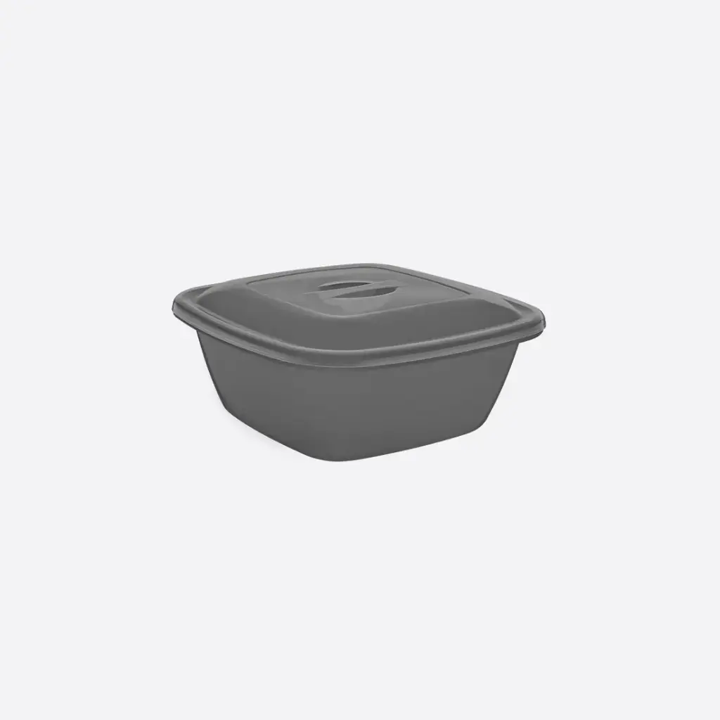 [10442] Square Basin with Lid (6lt, Anthracite)