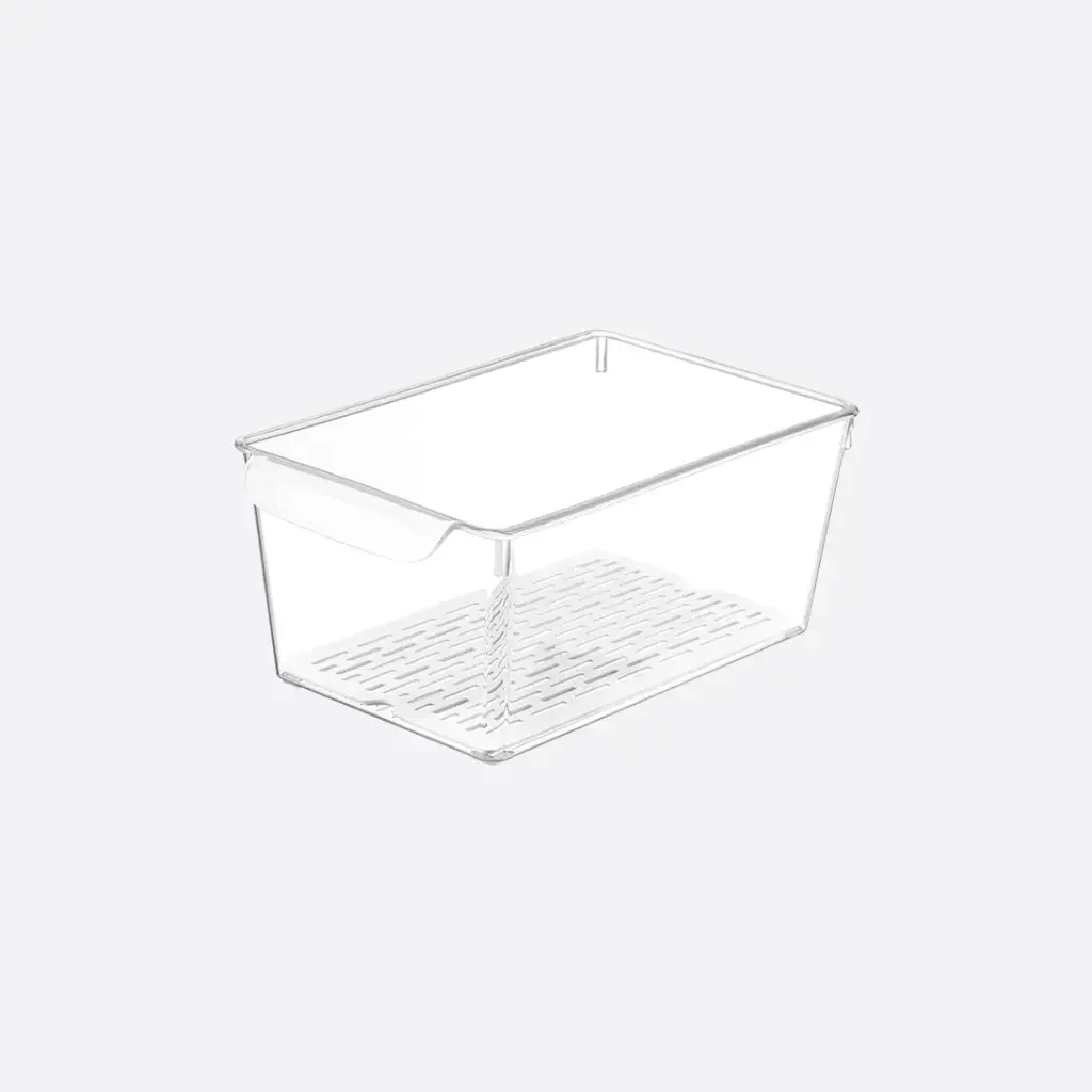 [07482] Ultra Klarer Kühlschrank-Organizer mit Sieb (200x325x140)