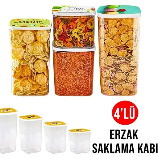 [02 0947] SAKLAMA KABI FUNBOX DERİN KARE 4 LÜ #12
