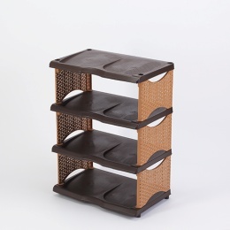 [BH-138] 4 Folded Brown Rattan Shoe Shelves