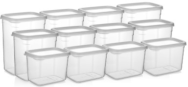 [1109 08] ROYAL RECTENGULAR STORAGE BOX SET(12 PCS IN 1 SET) (1,4lt-2,2lt-3,3lt)