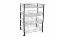 [5158 97] TRANSPARENT WHEELED NOSTALGIA SHELF (29cm*39,5cm*81cm)