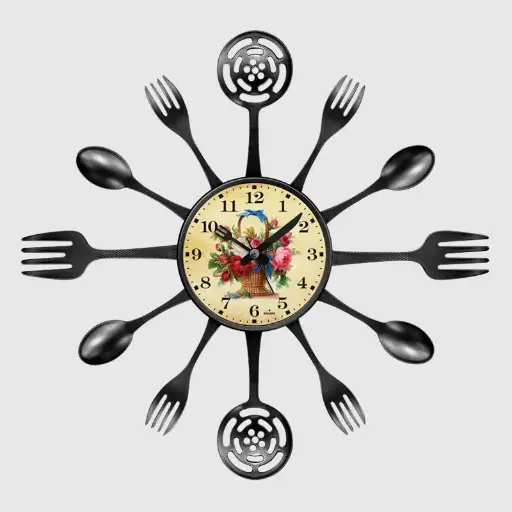 Galaxy Fork and Spoon Wall Clock